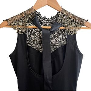 Black gold Bodycon above the knee dress Size Small